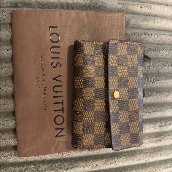 Louis Vuitton Brown and Tan Checkered Wallet